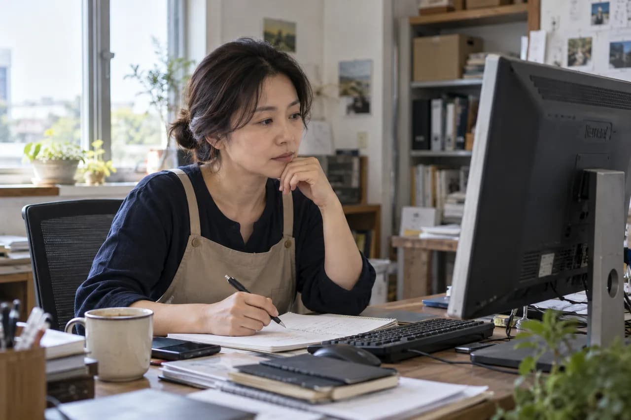 홈페이지 관리 상황을 고민하는 사업자의 사진